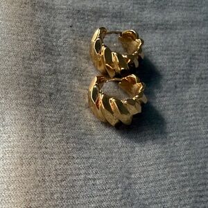 Kae by Karrueche Twisted Gold Plated Hoop Earrings